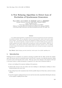 A New Relaying Algorithm to Detect Loss of Excitation of