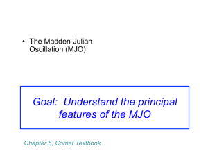 Goal: Understand the principal features of the MJO