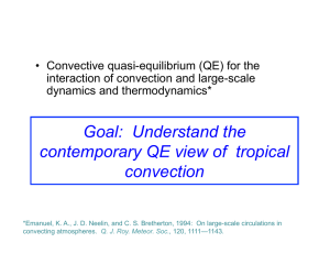 Goal: Understand the contemporary QE view of tropical convection