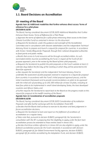 1.1. Board Decisions on Accreditation