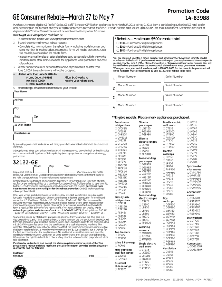 Ge Rebate Program