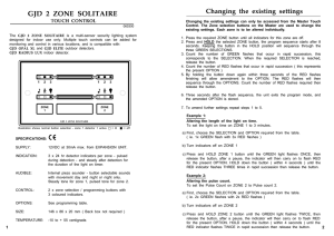 GJD Solitare 2 zone Touch Control Intruder alarm lighting systems