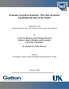Economic Growth in Kentucky: Why Does Kentucky Lag Behind the