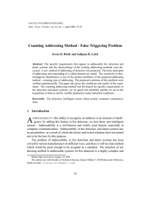 Counting Addressing Method - False Triggering Problem