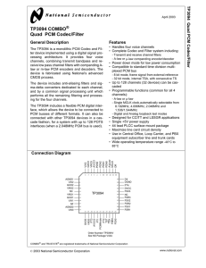 TP3094 COMBO Quad PCM Codec/Filter (Rev. B)