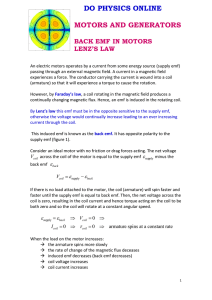 do physics online motors and generators back emf in motors lenz`s law