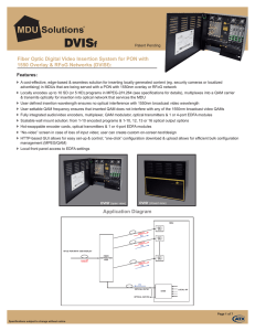 Application Diagram Fiber Optic Digital Video Insertion System for