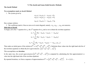 7.3 The Jacobi and Gauss-Seidel Iterative Methods The Jacobi
