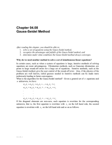 Chapter 04.08 Gauss-Seidel Method