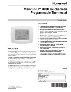 VisionPRO 8000 Touchscreen Programmable Thermostat