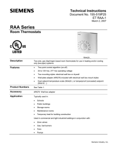 RAA Series Room Thermostats