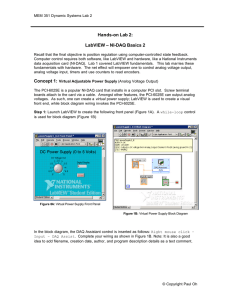 Hands-on Lab 2: LabVIEW – NI