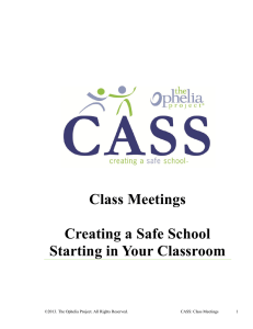 Class Meetings Creating a Safe School Starting in Your Classroom