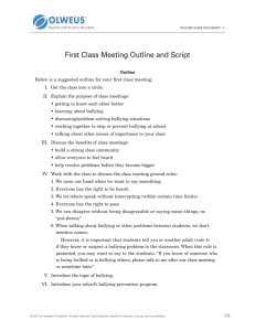 First Class Meeting Outline and Script