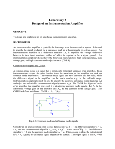 Laboratory 2 Design of an Instrumentation Amplifier