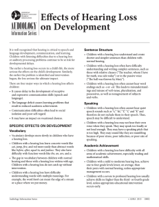Effects of Hearing Loss on Development