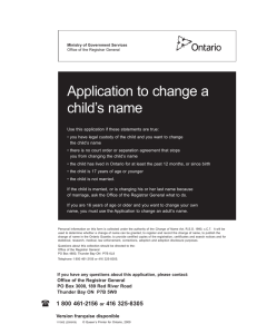 Application to change a child`s name