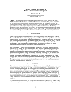 Thermal Modeling and Analysis of