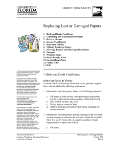 Replacing Lost or Damaged Papers