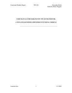 Functional Module Report TIP-120 Alexander Kloth Edited by Brian
