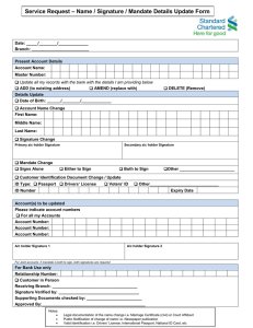 Service Request – Name / Signature / Mandate Details Update Form