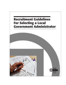 Recruitment Guidelines for Selecting a Local Government