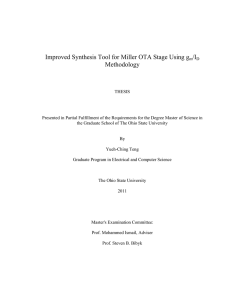 Improved Synthesis Tool for Miller OTA Stage Using gm/ID