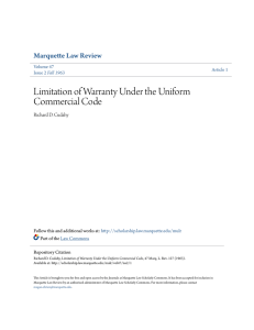 Limitation of Warranty Under the Uniform Commercial Code