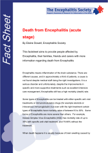 Death from Encephalitis (acute stage)