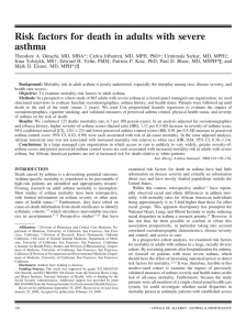 Risk factors for death in adults with severe asthma