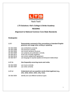 LTS Reading Alignments to National Common Core State Standards