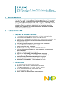 TJA1100 Automotive Ethernet PHY Data Sheet