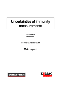 Uncertainties of immunity measurements