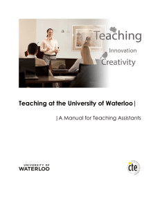 A Manual for Teaching Assistants