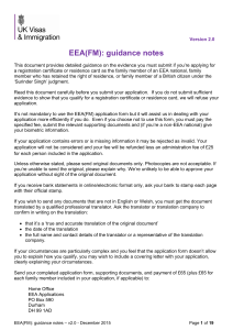EEA(FM): guidance notes