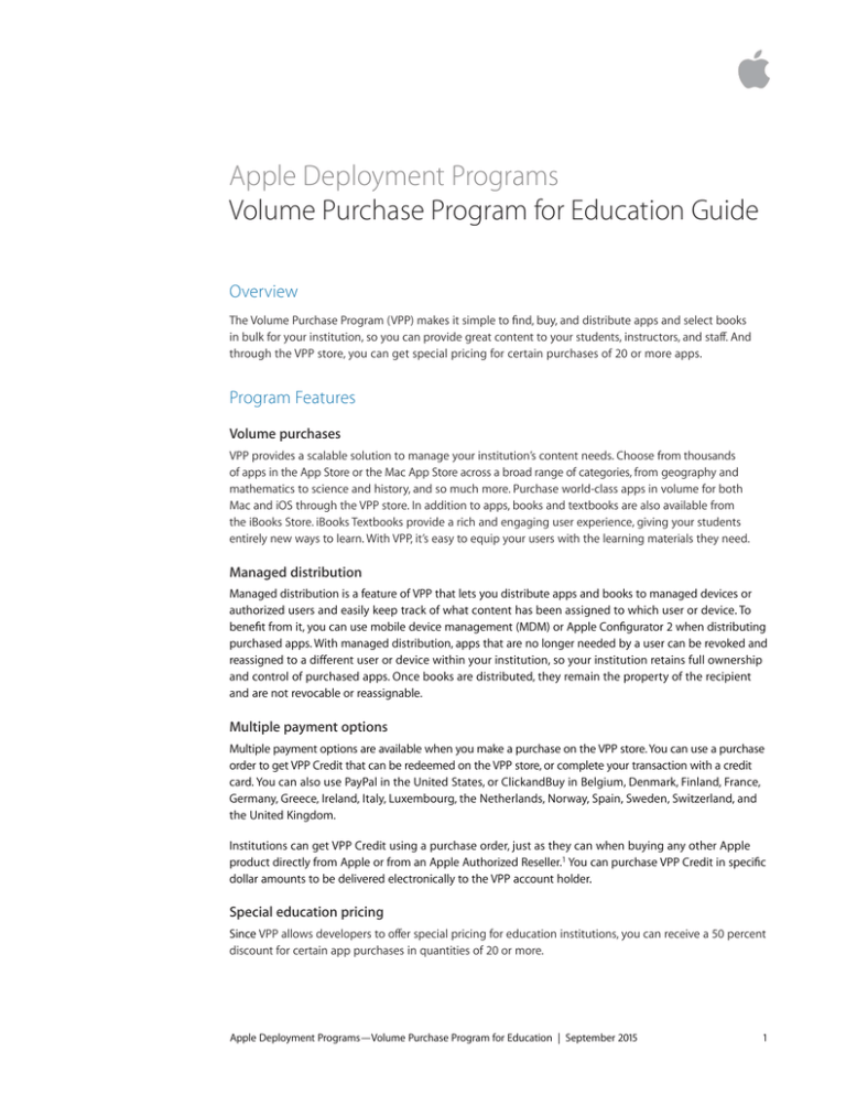  Volume Purchase Program For Education Guide