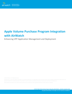 AirWatch Apple Volume Purchase Program Integration