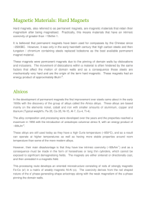 Magnetic Materials Background: 9. Hard Magnets