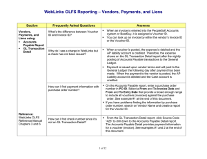 WebLinks OLFS Reporting – Vendors, Payments