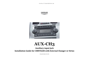 AUX-CH3 Auxiliary Jack for Chyrsler with External Device