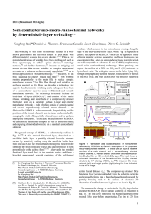Semiconductor sub-micro-/nanochannel networks by deterministic
