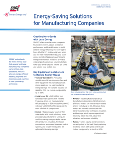 Energy-Saving Solutions for Manufacturing Companies