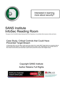 Case Study: Critical Controls that Could Have Prevented