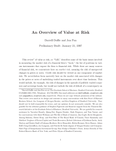An Overview of Value at Risk
