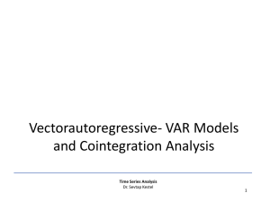 Vectorautoregressive- VAR Models and Cointegration Analysis
