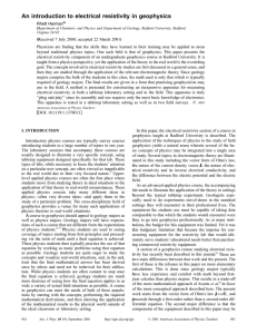 An introduction to electrical resistivity in geophysics