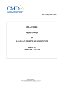 CMD(v)/POS/002 POSITION PAPER ON CHANGING THE