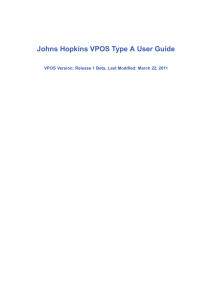 Johns Hopkins VPOS Type A User Guide