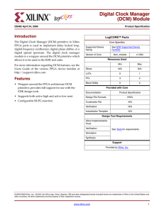 Xilinx Digital Clock Manager (DCM) Module (v1.00c), Data Sheet