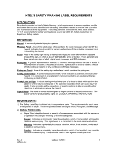 Intel`s Safety Warning Label requirements